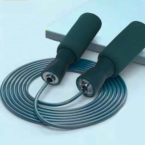 9.8 feet Adjustable Tangle-Free jumping rope exercise fitness home adult professional fat burning for fitness and weight loss - color: blue