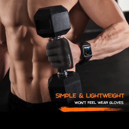 Partial Weight Lifting Gloves, 3/4 Finger Workout Gloves for Men Women, Full Palm Protection & Silicone Grip Gym for Weightlifting Exercise Fitness Smartwatch Friendly