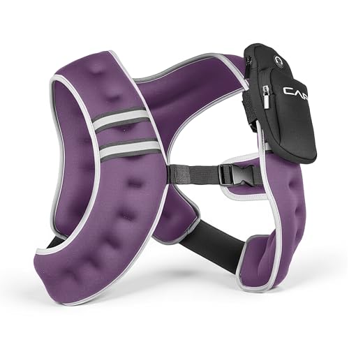 CAP Weighted Vest for Women & Men 8-30lbs – Reflective Fitness Vest for Walking, Running, Cardio, Rucking, & Strength Training Workouts, Multiple Colors - color: Purple, size: 8 lb
