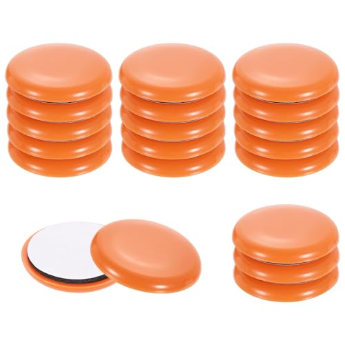 uxcell 20Pcs Furniture Sliders, 1/1/2 Inch Round Self-Adhesive Carpet Furniture Moving Pads Gliders Floor Protectors for Carpeted Tile Vinyl Hardwood Floors, Orange - size: 1/1/2 Inch