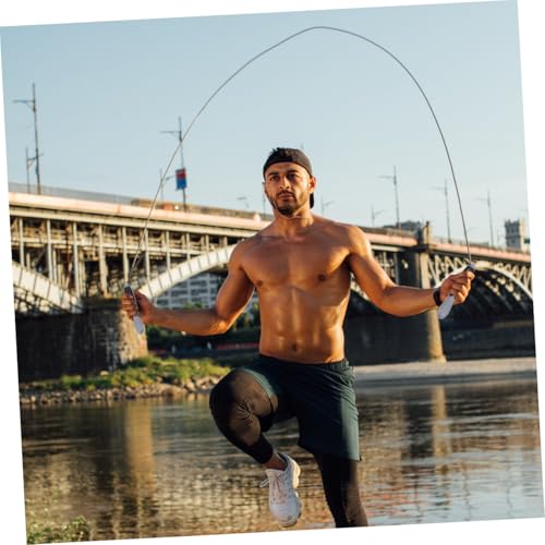 BESPORTBLE Smart Counting Jump Rope for Adults, Steel Wire Skipping Rope with Digital Counter, Black-grey Long Cable Fitness Training Tool for Outdoor Exercise