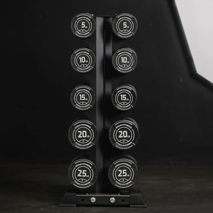 Titan Fitness Vertical Dumbbell Rack, A-Frame Configuration Protective Bumper Cradles, Home Gym Accessories