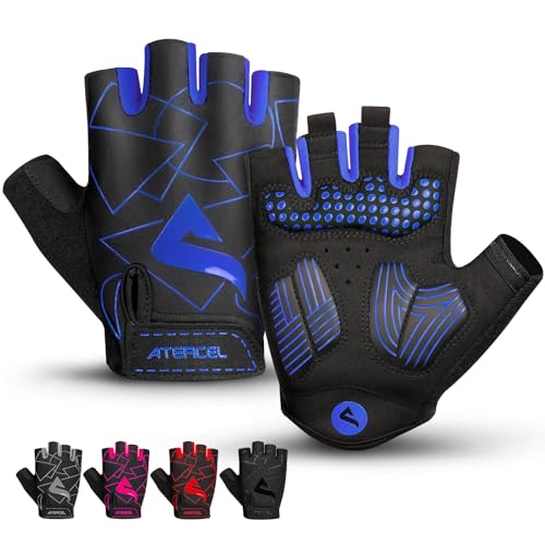 ATERCEL Cycling Gloves, Bike Gloves for Men Women, Bicycle Glove for Cycling, Workout, Gym, Training, Weight Lifting Outdoor, Mountain Bike, and Riding - color: Blue, size: Large