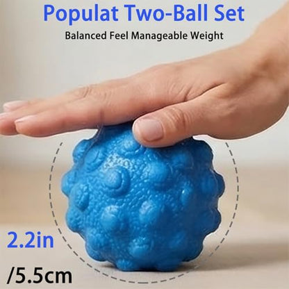 Massage Lacrosse Balls - Deep Tissue Massage Ball for Exercise & Recovery, Myofascial Release, Trigger Point Therapy, Muscle Knots, Yoga Therapy, Set of 2 (Blue) - color: Blue