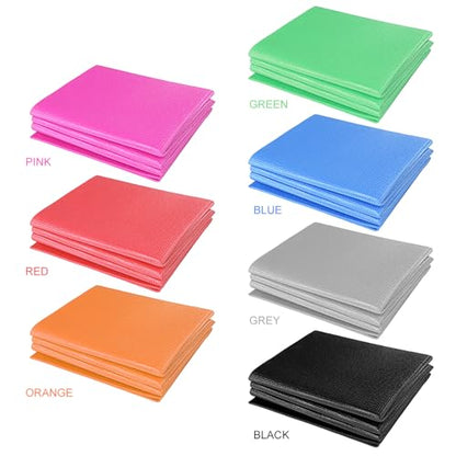 Foldable Yoga Mat Non Slip Exercise Mat 4mm PVC Portable Fitness Workout Mat for Pilates Yoga Floor Exercise Travel Compact Lightweight 68" x 24 "