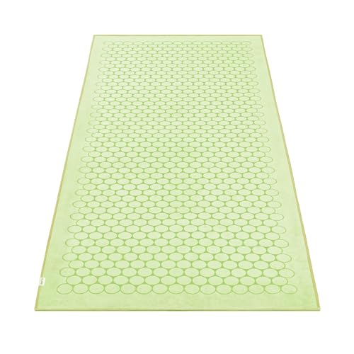 agoy Gecko Touch - Next-Gen Microfiber Yoga Towel - Double-Sided Silicone Non-Slip Grip – Ideal for Hot Yoga - Ultra Absorbent, Easy to Wash, Travel-Friendly - 30% Recycled Material - Free Wet Bag - color: Matcha Green