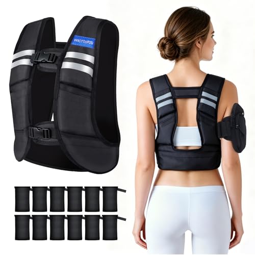 Adjustable Washable Weighted Vest for Women Men, Flexible Cushioning & 4-Layer Breathable Fabric, V-Neck for Walking, Running & Strength Training - color: Black, size: 1.3-13.3 LBS
