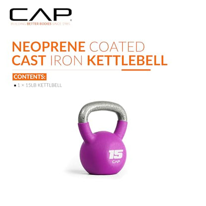 CAP Neoprene Coated Kettlebells - Multiple Sizes - size: 15.0 Pounds