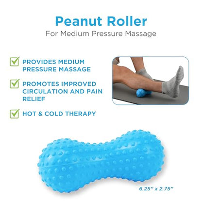 NOVA 3-in-1 Hot and Cold Massage Roller Set - Foot Roller, Gel Ball, and Peanut Roller for Plantar Fasciitis, Back Pain, Trigger Point Therapy - Deep Tissue Relief Kit with Travel Bag