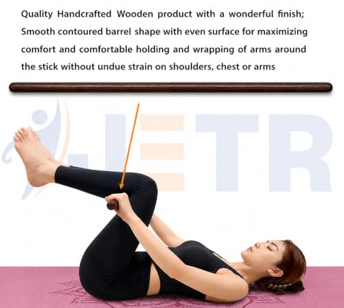 JETR™ StretchNHeal Collapsible Wooden Yoga Stick – Regular & XL | Posture Corrector, Mobility & Stretching Stick, Exercise & Workout Pole for Flexibility, Balance & Rehab