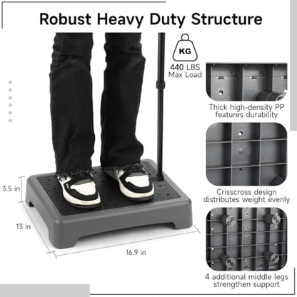 Non-Slip Half Step Stool for Seniors, 3.5In High Step Platform, 440 Lbs Support, Ideal for Cars, Stairs, and Beds