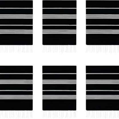 HAVLULAND Turkish Beach Towel Set of 6 Oversized 72x40 100% Turkish Cotton - color: Black, size: 6 Pack