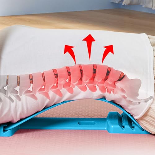 Lumbar Support Board, Back Stretcher, 4 Level Adjustable Lumbar Stretching Device for Scoliosis, Home Back Massager, for Shoulder Neck Spinal Workout Board Yoga Home Gym Sleeping Sitting Slouching