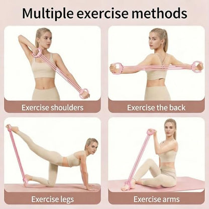 Adjustable Puller 6 Tubes, Elastic Pull Rope Fitness for Adult Female Male, Yoga Puller - color: Pink