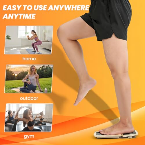 Ankle Balance Board & Foot Strengthener Kit with Massage Ball, Wood Wobble Board for Sprained Ankle Physical Therapy, Plantar Fasciitis Relief, Stability & Posture Training