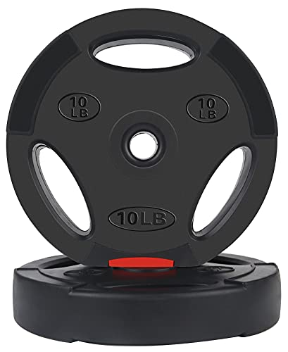 Signature Fitness Vinyl Standard Plate Weight Plate for Strength Training and Weightlifting, Multiple Sizes