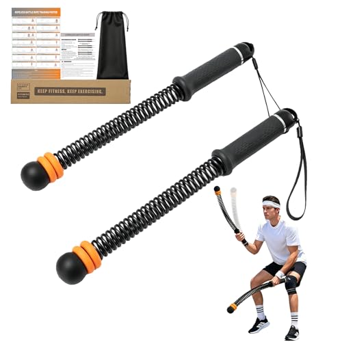Ropeless Battle Ropes for Home Gym, Portable Cordless Battle Ropes with Variable Resistance for Men & Women Full Body HIIT Cardio & Arm Strength Training Fitness Exercise - color: Black