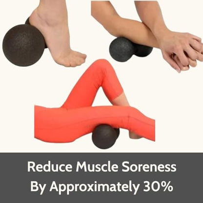 Peanut - The Better Peanut Ball Roller for Deep Tissue Massage, Mobility, Physical Therapy, Double Lacrosse Ball Massage, Back Pain, Myofascial Release, Muscle Knots, Suboccipital, & Acupoint - size: Small - 8x16cm