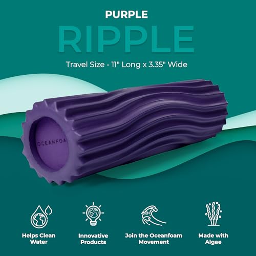 Oceanfoam Ripple Roller - Small Foam Roller for Physical Therapy (Purple) - color: Purple