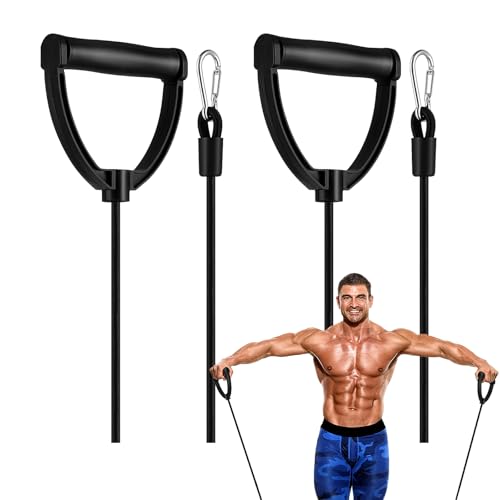 VOSAREA 1 Pair Black Stepper Resistance Bands, Nylon Resistance Bands for Stepper, Exercise Belts with Handles for Home Gym Workout