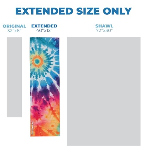 Extended Size Cooling Towel – Be Cool in Style - Heat Relief, Soft, Lightweight, Sun Protection, Easy Clean - Perfect for Biking, Hiking, Running, Yoga, Golf, Gardening - Tie Dye Ring M - color: Tie Dye Ring