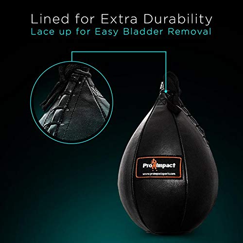 PU Leather Speed Bag – Pear Shaped Hanging Ball for Boxing, MMA & Muay Thai – Training Equipment for Doorway Hanging Ceiling – Boxer Accuracy Workout, Drills & Exercise – Punching Trainer - size: XS - 5"x7"