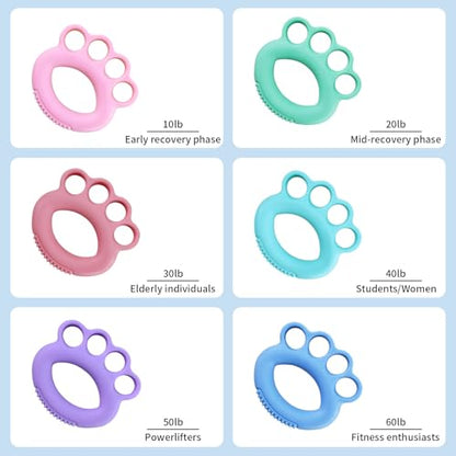 6 Pack Finger Exerciser Rings (10–60 lb) – Hand Grip Strength Trainer Set for Finger, Hand & Forearm Workout – Silicone Resistance Rings for Therapy, Recovery, Stress Relief, Musicians & Climbers
