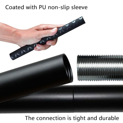 The Huang Yunming yoga stick is made of sturdy steel that is 5 feet high and an adjustable stretching stick, providing flexibility, agility, and balance. Multi functional fitness stick with 5 steel pipes - color: Black