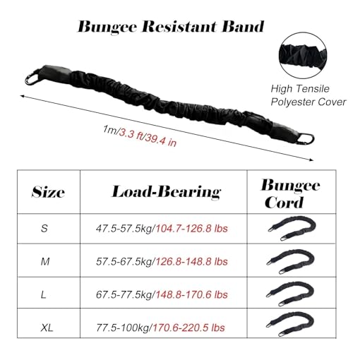 Heavy Duty Bungee Fitness Equipment Set – Bungee Resistance Band For Gym, Yoga & Air Dance，Adjustable Harness With 360° Rotational Devicee，home Suspension Training Kit - size: S---Fit for 104.7-126.8 lbs