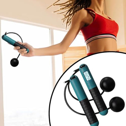 Cordless Jump Rope with Counter, Cordless Jump Rope Weighted, 2 in 1 Skipping Ropes with Lcd Display Counter, Smart Weighted Jump Ropes for Women Men Adult Kids Fitness