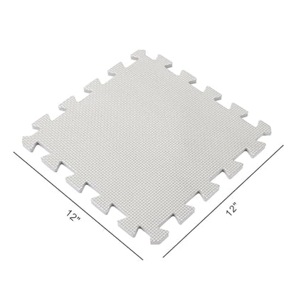 Easy Playhouse: 12 Soft Foam Floor Puzzle Tiles - Black-Grey-White - 12" Interlocking Mat Pieces (4'x3'), Nursery, Playroom, Gym, Children & Adults