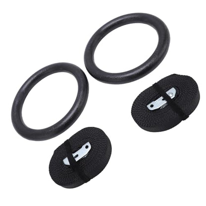 Gymnastic with Straps Pull Rings - 2 Pcs Gymnastic Strength Training 300kg Capacity High Stability Exercise Rings with Straps Workout - Home Gym