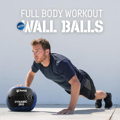 Yes4All OM6G Wall Ball, Soft Medicine Ball, 4.4 lbs (2 kg), for Core Training and Workouts
