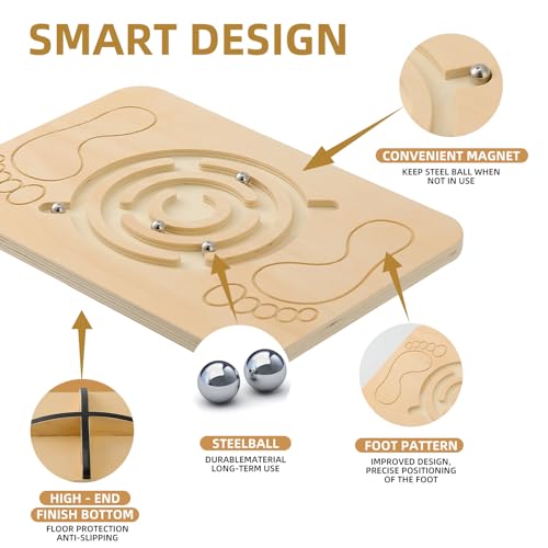 Maze Balance Board Wobble Board for Kids and Adult,up to 350 Ibs for Coordination Skills Obstacle Courses Sensory Balance Toys for Kids,Professional Rocker Balance Board for Physical Therapy.