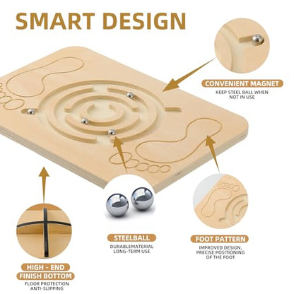 Maze Balance Board Wobble Board for Kids and Adult,up to 350 Ibs for Coordination Skills Obstacle Courses Sensory Balance Toys for Kids,Professional Rocker Balance Board for Physical Therapy.