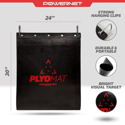 PowerNet Plyometric Softball & Baseball Training Equipment - Weighted Plyo Balls, Hanging Mat, Portable Backstop & Pitching Trainer - style: Throwing Pitching Trainer