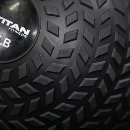 Titan Fitness Rubber Tread Slam Ball, Dead Bounce, Weight Workout - Throw, Catch, Slam, Twist - style: 10 lb