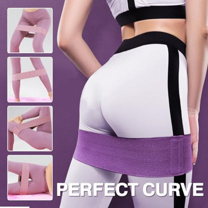 Fabric Non-Slip Resistance Band Set for Legs and Butt with Exercise s (3-Piece)