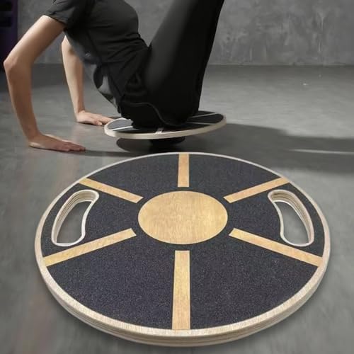 Balance Board - Non-slip Balance Board 360 Degree Rotation - Non-slip Wood Trainer for Enhances Stability Training Fitness Ankle Calf Waist Full Body Exercises Planks