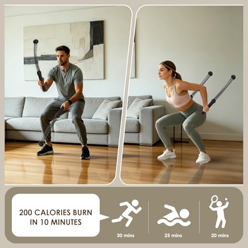 Ropeless Battle Ropes, 2-in-1 Weighted Cordless Battle Ropes for Home Gym, Portable Workout Exercise Equipment for Strength Building, Low-Impact Cardio Training and HIIT for Men & Women, Black