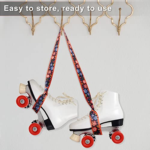 Skylety 2 Pcs Roller Skate Leash Adjustable Stretching Skate Boot Shoulder Strap Carrier for Child Women Men Skating - style: Bohemia Style