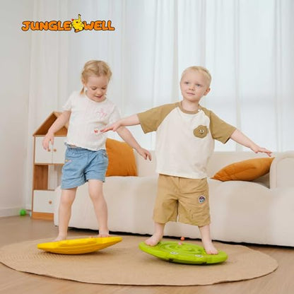 Wobble Balance Board for Kids – Yellow Frog Design with Maze Track & Balls | Dual-Sided Sensory Rocker Board | Non-Slip Tactile Surface | Supports Up to 200lbs | Perfect for Toddlers & Parent-Child Play