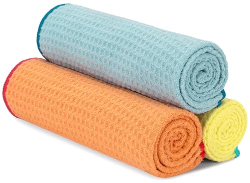 S&T INC. Microfiber Gym Towels, Yoga Towel for Home and Gym Bag, 16 Inch x 27 Inch, 3 Pack - color: Honeycomb Pastels