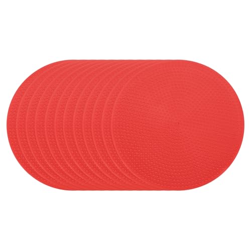 PATIKIL Spot Markers, Non-Slip Floor Dots Agility Markers Flat Field Cones Poly Dots - color: Red