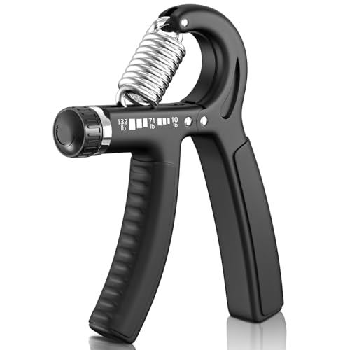 FitBeast Grip Strengthener Forearm Strengthener, Adjustable Hand Grip for Strength Training & Rehabilitation, 10-132 lbs Resistance, Ideal for Athletes and Physical Therapy - color: Black