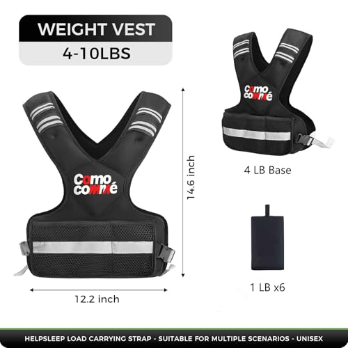 Adjustable Weighted Vest for Men Women, 4-10lb/12-18lb/20-32lb Vest with 6 Ironsand for Weights Running Workout and Training, Adjustable Body Weight Vest Exercise Set for Running, Walking
