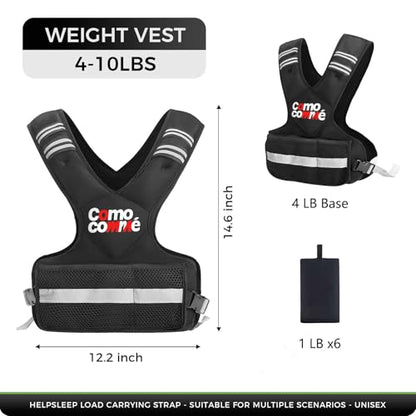 Adjustable Weighted Vest for Men Women, 4-10lb/12-18lb/20-32lb Vest with 6 Ironsand for Weights Running Workout and Training, Adjustable Body Weight Vest Exercise Set for Running, Walking