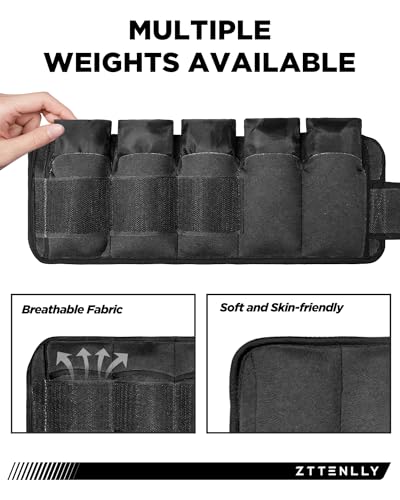 Adjustable Ankle Weights for Women Men and Kids | 1 Pair 5 10 15 18 20 Lbs Leg Wrist Ankle Weight Straps for Yoga, Walking, Running, Aerobics, Gym, Dance, Pilates, Cardio