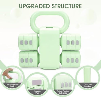 Adjustable 2-in-1 Convertible Kettlebell & Dumbbells - color: Green