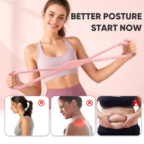Figure 8 Resistance Bands for Women & Men, Exercise Bands for Arms, Shoulder, Leg & Back Stretching, Non-Slip Handles, Home Gym, Yoga & Physical Therapy - Toning, Posture Correction